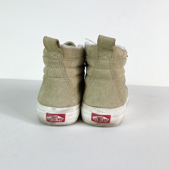 Vans SK8-Hi Mte Womens Beige Suede Scotchgard Faux Fur Lined Sneakers 7.5 - Picture 4 of 7